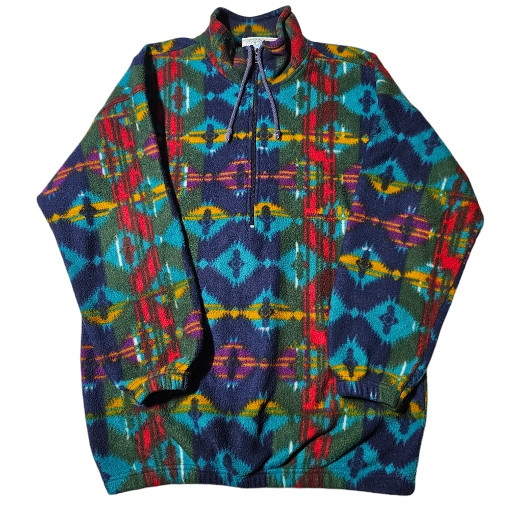 VTG E B Sport Pullover Aztec Southwest Sweater Mens Small Colorful